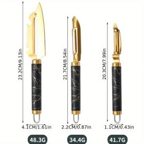 Professional Multifunctional Stainless Steel Peeler Set - Anti-rust Kitchen Tool For Fruits, Vegetables, Fish Scales And Corn With Ergonomic Non-