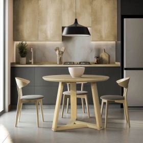 36" Round Dining Table in Scandinavian Solid Wood Blonde