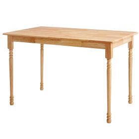 Rectangular Dining Table with Butcher Block Top, Natural Wood Finish
