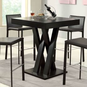 Modern 40" High Square Dining Table in Dark Cappuccino Finish