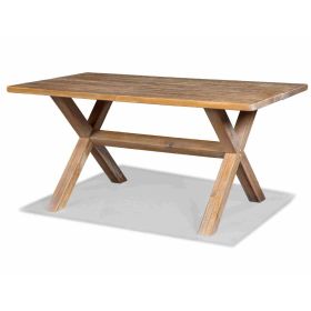 Modern Farmhouse Solid Pine Dining Table in Distressed Driftwood Finish