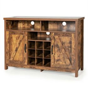 Detachable 9 Bottle Wine Rack Kitchen Buffet Storage Cabinet, Rustic Brown
