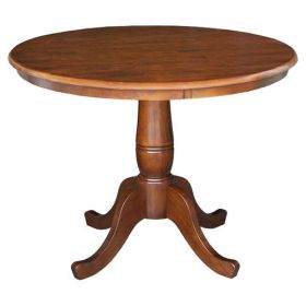 Round 36" Pedestal Dining Table in Espresso Finish