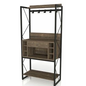 Iron Baker's Wine Storage Rack, Farmhouse Oak