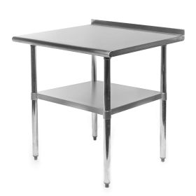 30" x 24" Stainless Steel Restaurant Kitchen Prep Work Table with Backsplash, Heavy Duty