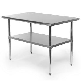 Heavy Duty Kitchen Restaurant Prep Work Table, Stainless Steel 30" x 48"