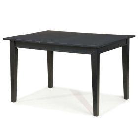 Extendable Dining Table in Ebony Black Wood Finish