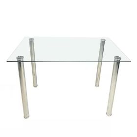 Modern 47" x 27" Tempered Glass Top Dining Table