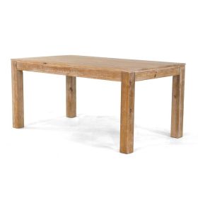 Modern Farmhouse 63" Solid Wood Dining Table in Rustic Light Brown Finish