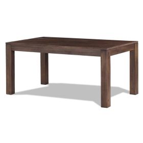 Modern Farmhouse 63" Solid Wood Dining Table in Rustic Brown Finish