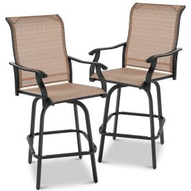All-Weather Mesh Swivel Barstools, Set of 2 Tan