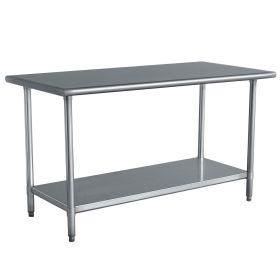 Utility Table High Top Workbench Prep Table, Stainless Steel Top, 24" x 48"