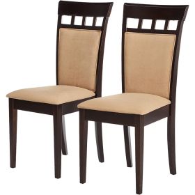 Contemporary Dining Chairs in Cappuccino Finish,Set of 2