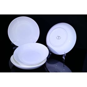 Lily Bone China Dinnerware Set, 4 Pieces, 8-inch Pasta White, Salad, Fruit Plate