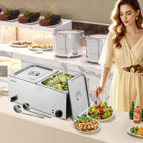 Commercial Electric Food Warmer 3-Pan Countertop Buffet 17QT Bain Marie