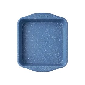 8-Inch Square Nonstick Cake Pan, Aluminized Steel, Blue Speckle