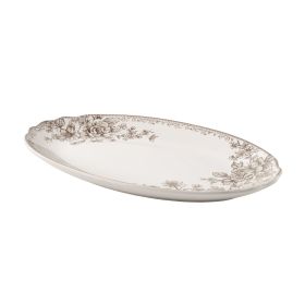 Agatha Stoneware 16-inch Serving Platter, Brown