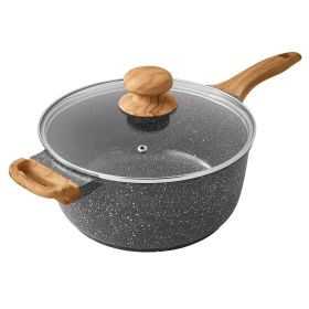 Prairie Signature 4-Quart Cast Aluminum Sauce Pan, Charcoal Speckle