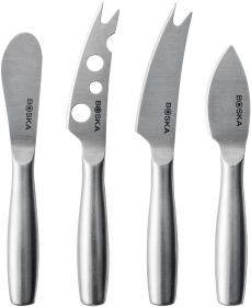 Stainless Steel Cheese 4 Knife Set - Copenhagen Knives For All Types of Cheese - Silver Non-Stick - Dishwasher Safe - For Kitchen Cooking