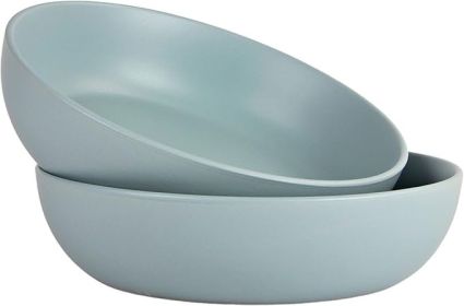 10 Strawberry Street Wazee Matte 9"/48oz Serving Bowl, Set of 2, Mineral Blue