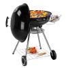 28" Portable Charcoal Grill with Wheels and Storage Holder