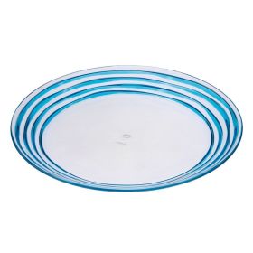 Designer Swirl 12" Acrylic Dinner Plates Set of 4, Blue Plastic Plates Reusable, Unbreakable Kitchen Plates for All Occasions BPA Free Dishwasher