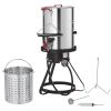 Turkey Deep Fryer, 30-qt Turkey Fryer Boiler Steamer Cooker Set, Outdoor Aluminum Seafood Frying Pot, 54,000 BTU Burner Propane Gas Boiler
