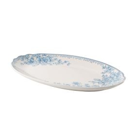 Agatha Stoneware 16-inch Serving Platter, Blue
