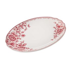 Agatha Stoneware 16-inch Serving Platter, Red