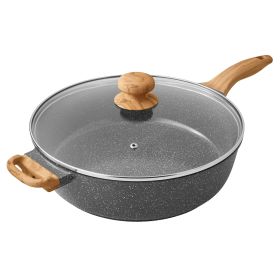 Prairie Signature 6-Quart Cast Aluminum Jumbo Cooker Saute Pan, Charcoal Speckle