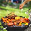 28" Portable Charcoal Grill with Wheels and Storage Holder