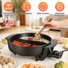 6L Electric Hot Pot with Divider 1100W Dual-Flavor Pot Shabu Shabu Pot Non-Stick with 5-Temp Control for Shabu Fondue