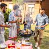 28" Portable Charcoal Grill with Wheels and Storage Holder